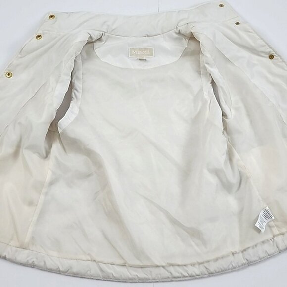 Michael Kors Women's Puffer Quilted Vest Off White Gold Size Medium - Picture 10 of 15